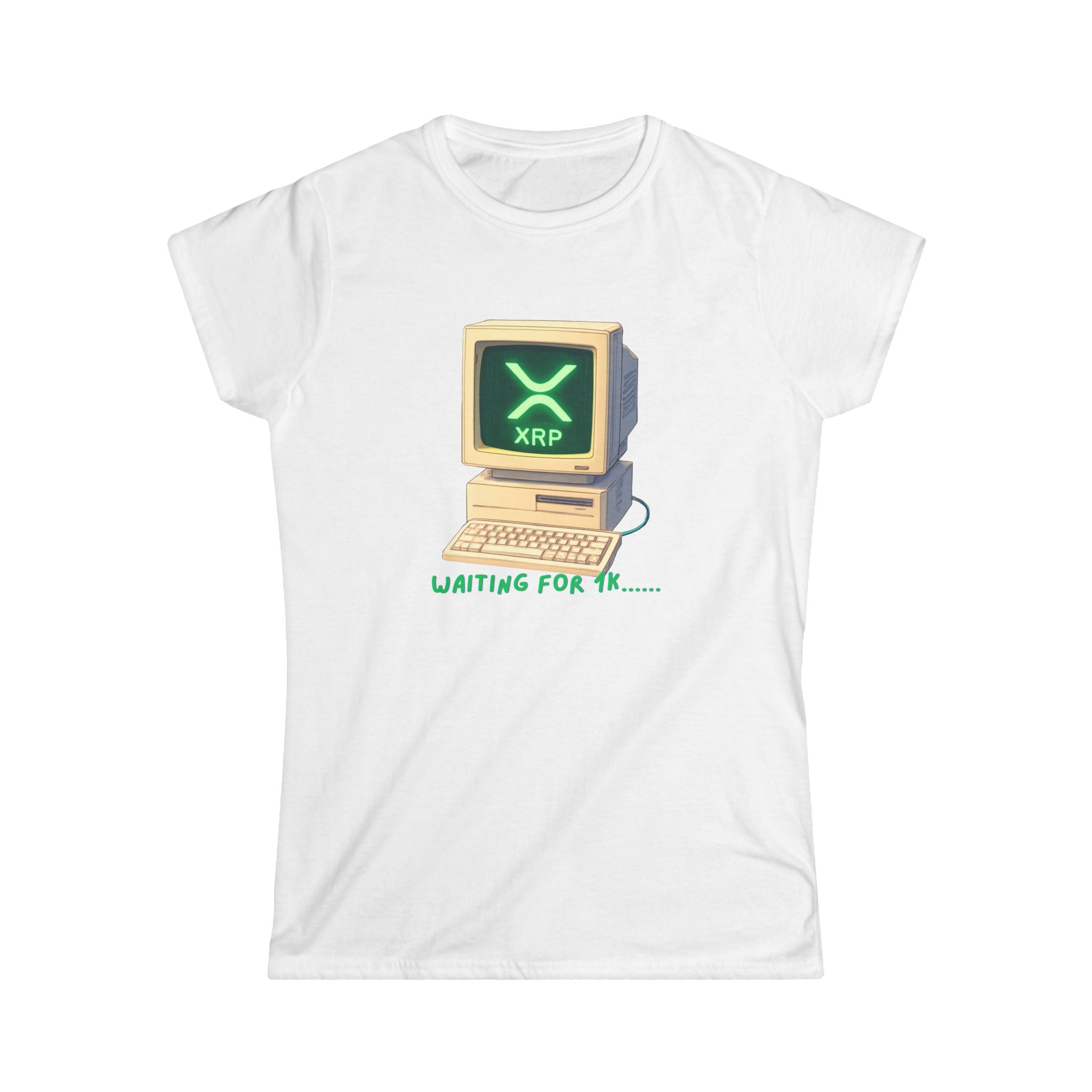 She Doesnt Wait for 1K - She Builds it with a softstyle CRYPTO tee.