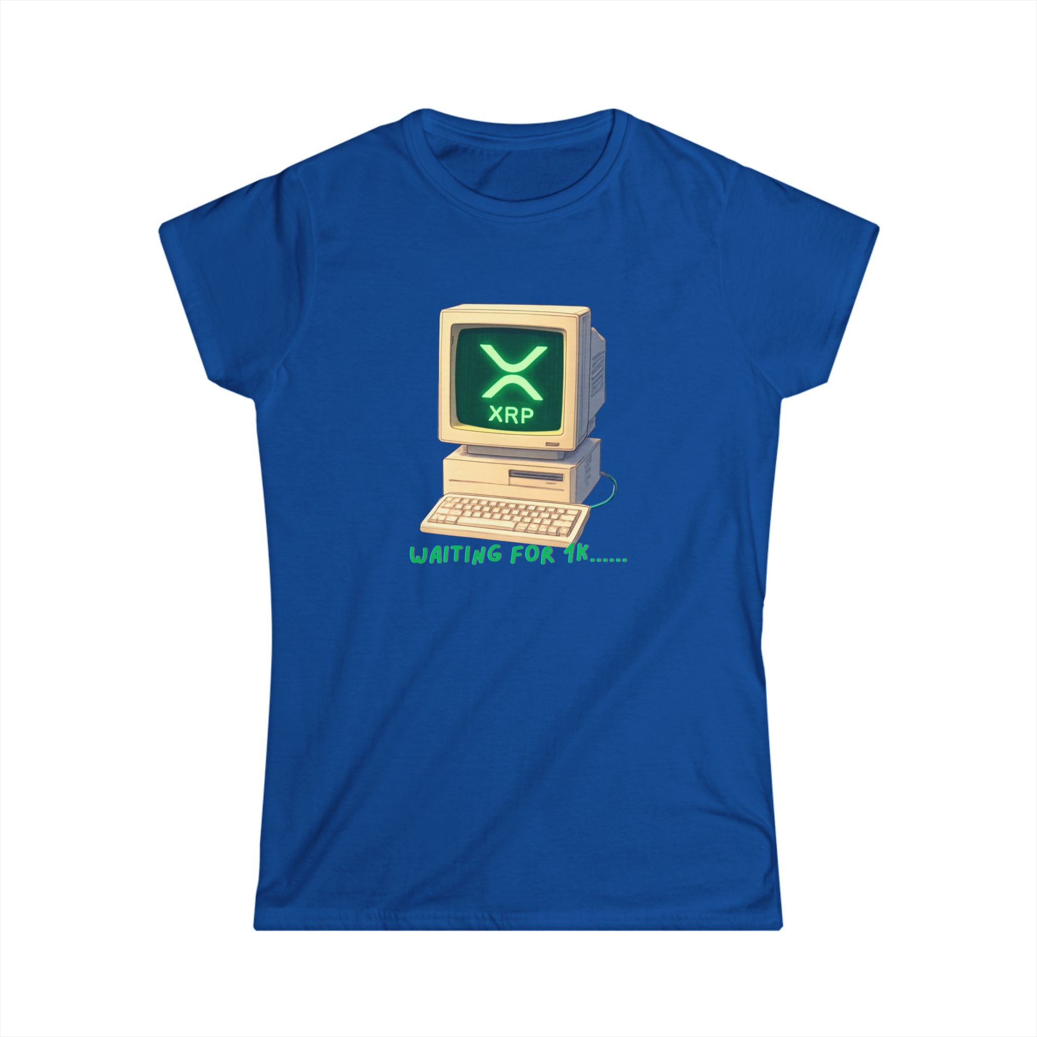 She Doesnt Wait for 1K - She Builds it with a softstyle CRYPTO tee.