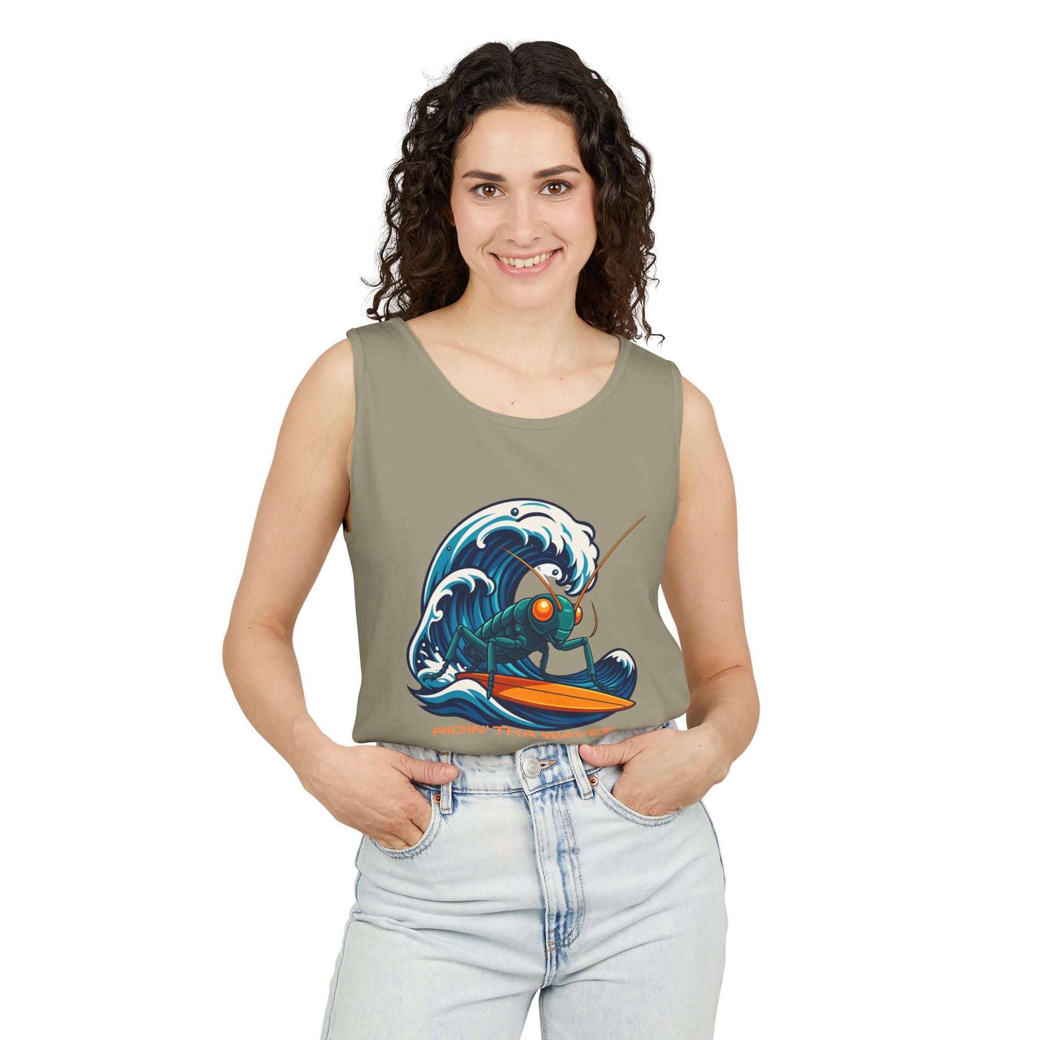 Crypto Crickets Riding Tha Waves (Tank tee)