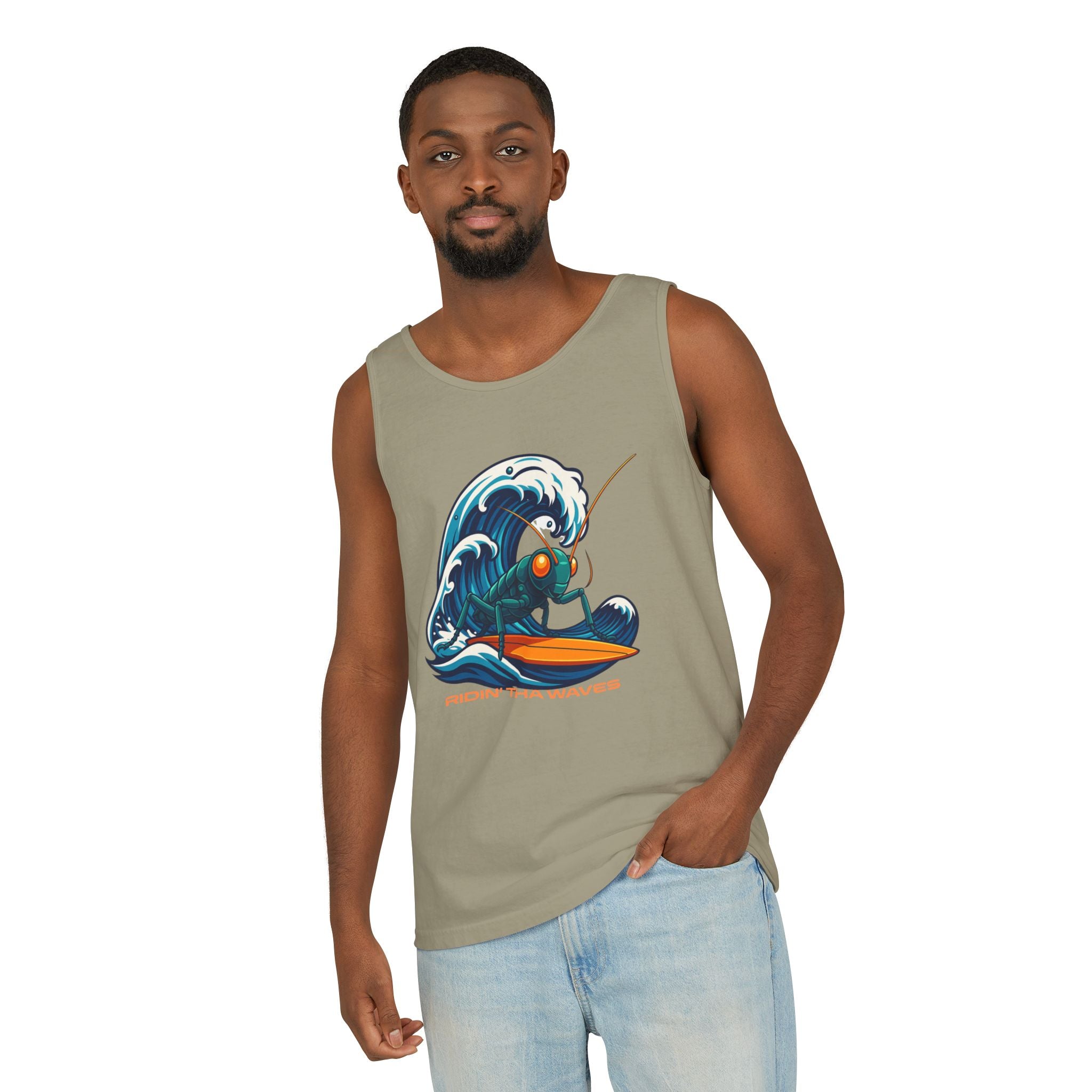 Crypto Crickets Riding Tha Waves (Tank tee)