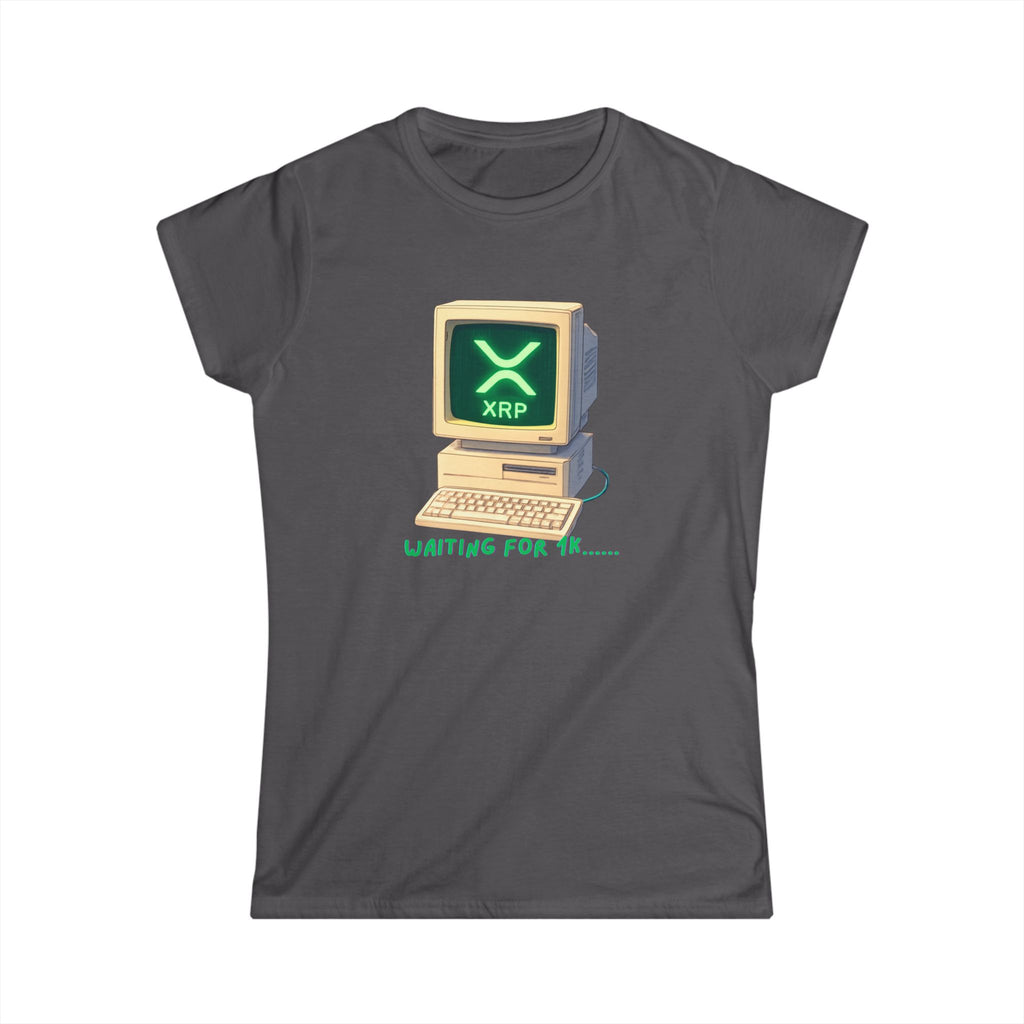 She Doesnt Wait for 1K - She Builds it with a softstyle CRYPTO tee.