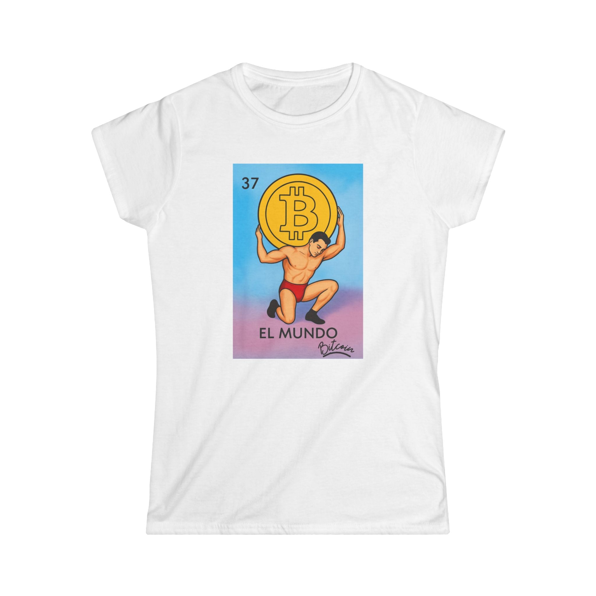 La Mujer del Mundo - Bitcoin Edition Womens Softstyle Tee
