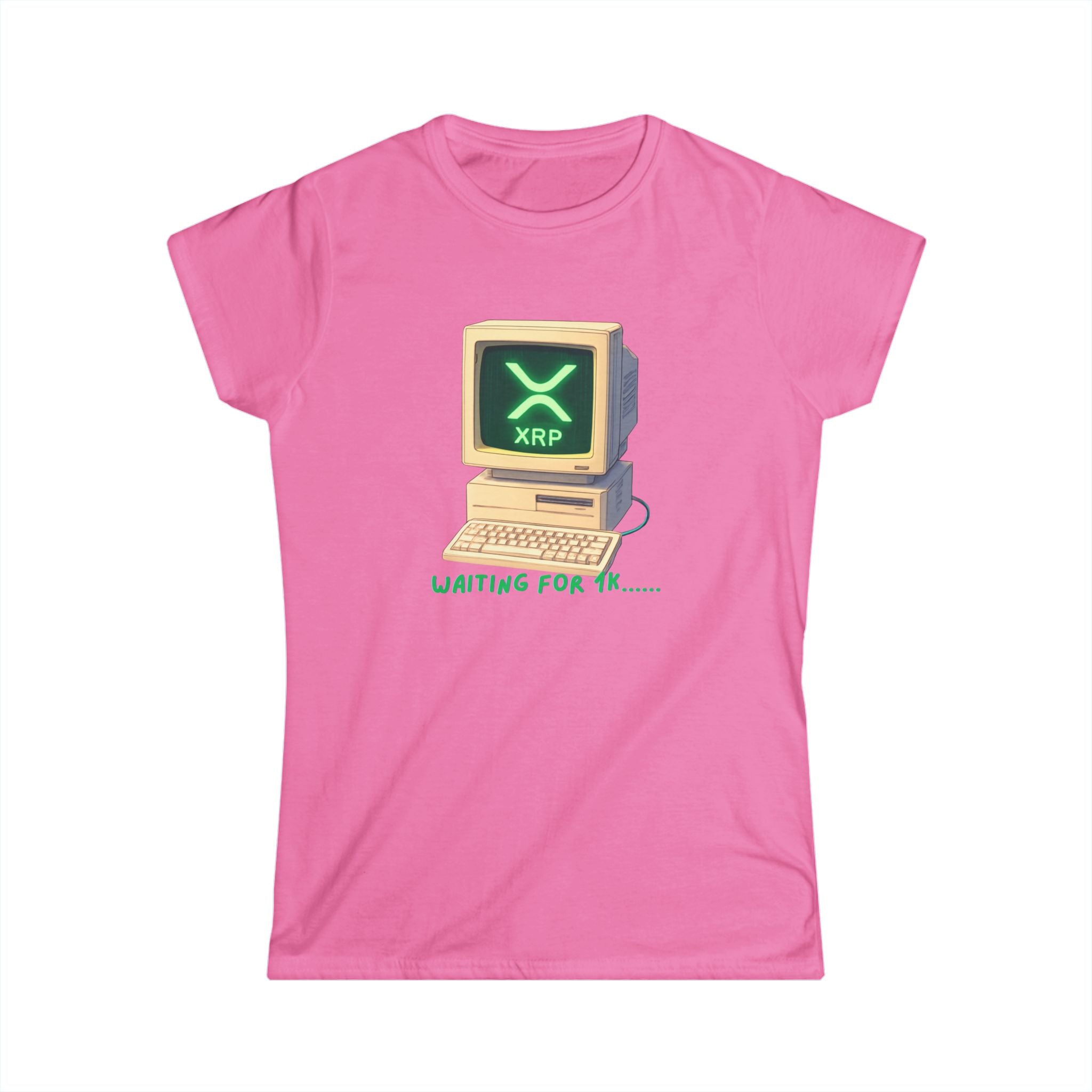 She Doesnt Wait for 1K - She Builds it with a softstyle CRYPTO tee.