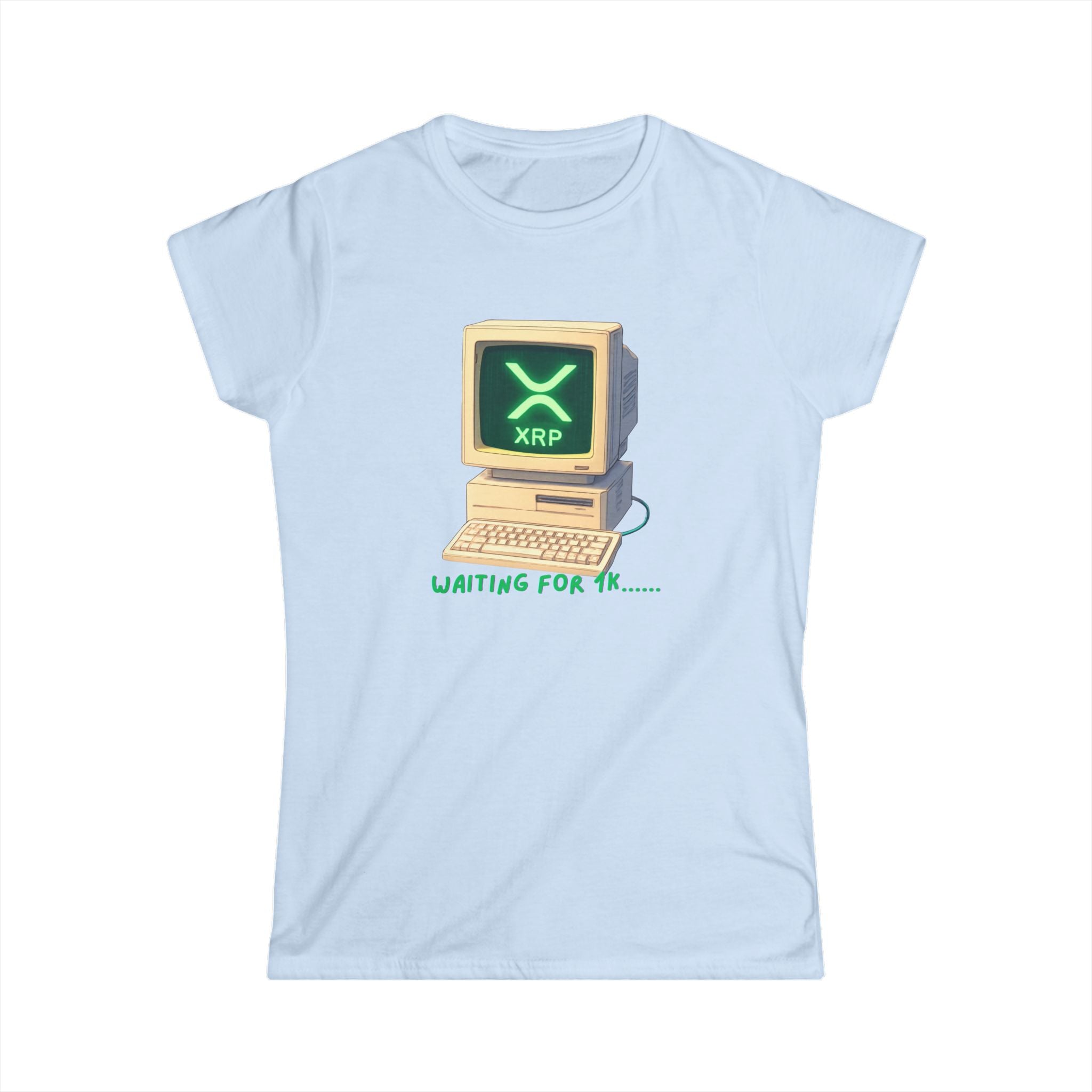 She Doesnt Wait for 1K - She Builds it with a softstyle CRYPTO tee.