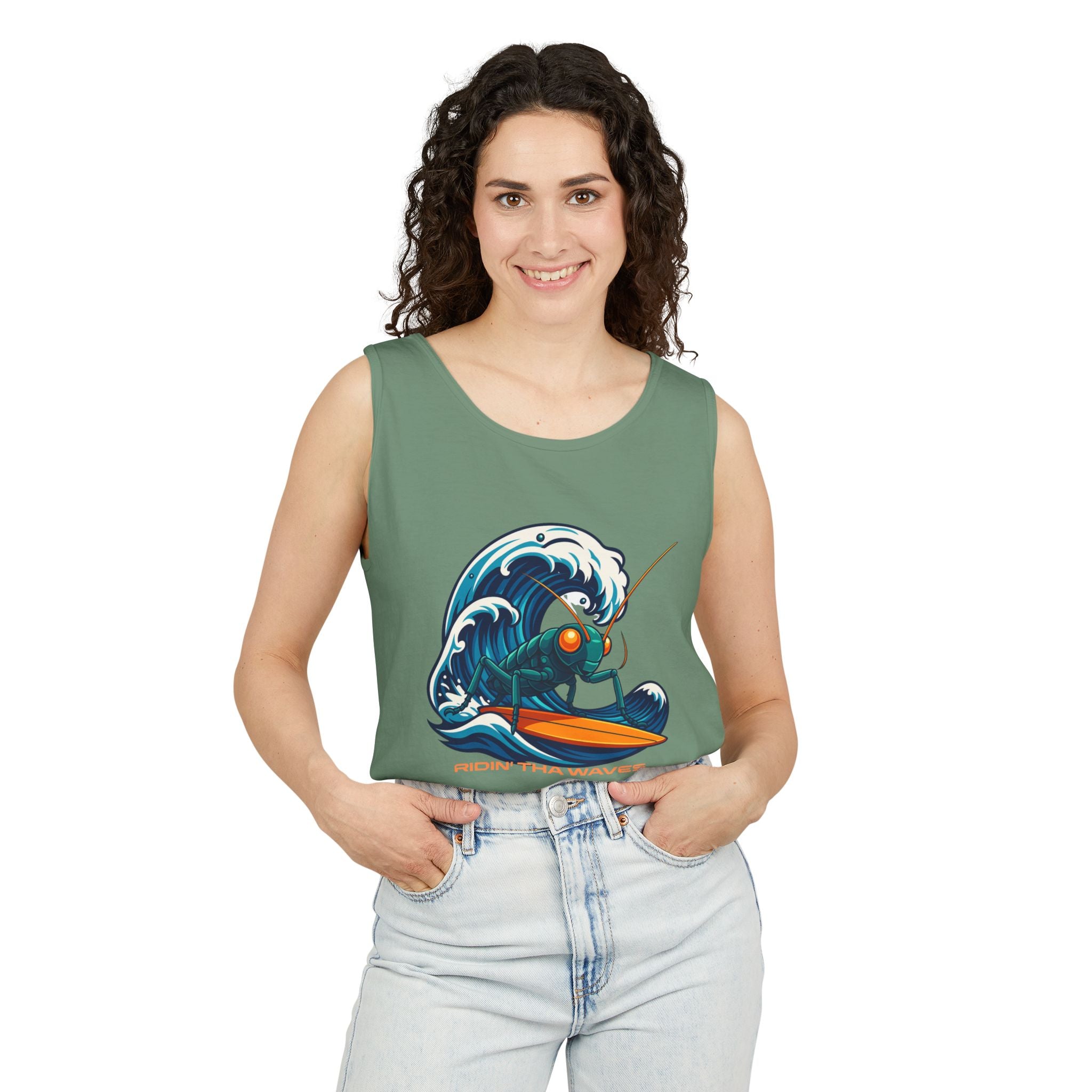 Crypto Crickets Riding Tha Waves (Tank tee)