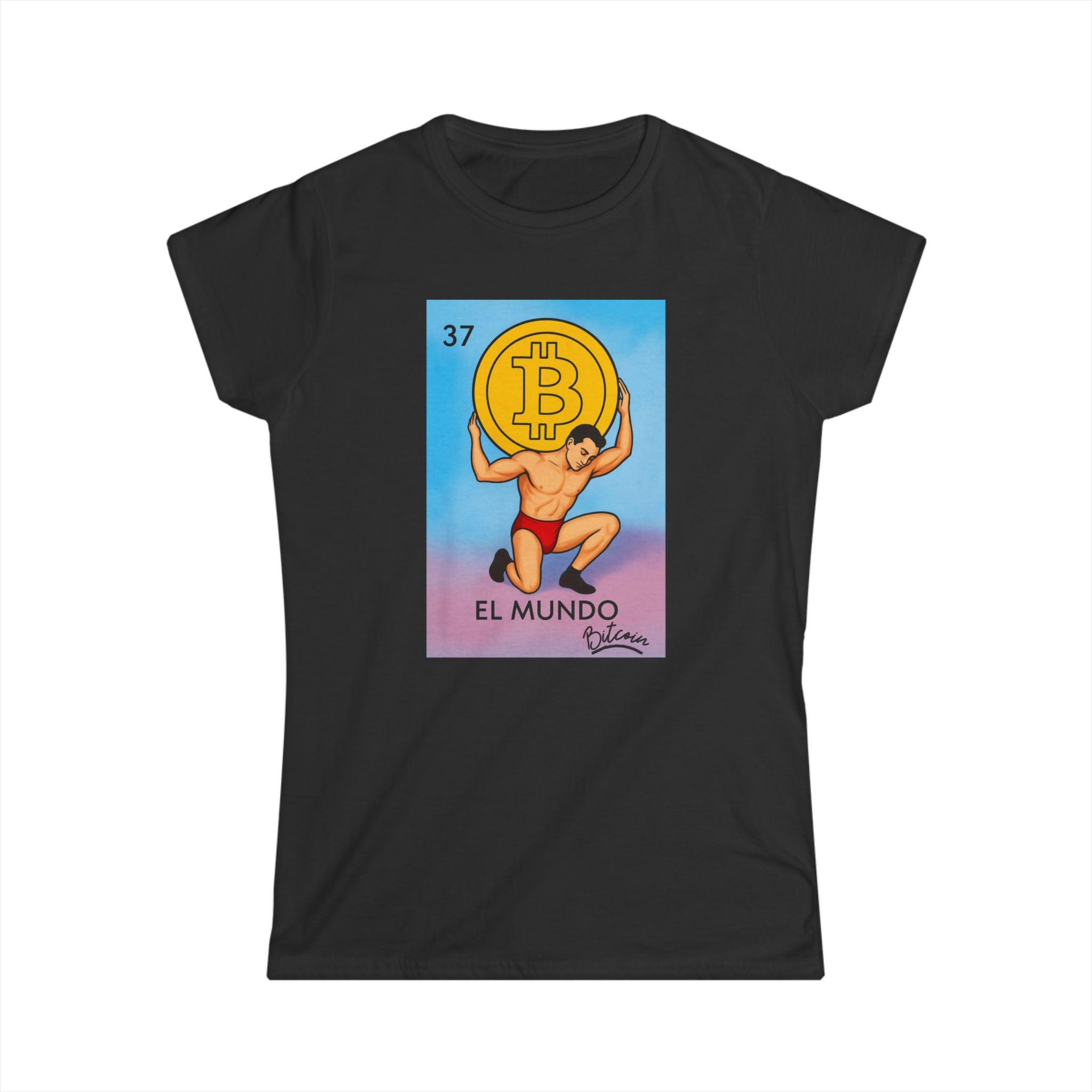 La Mujer del Mundo - Bitcoin Edition Womens Softstyle Tee